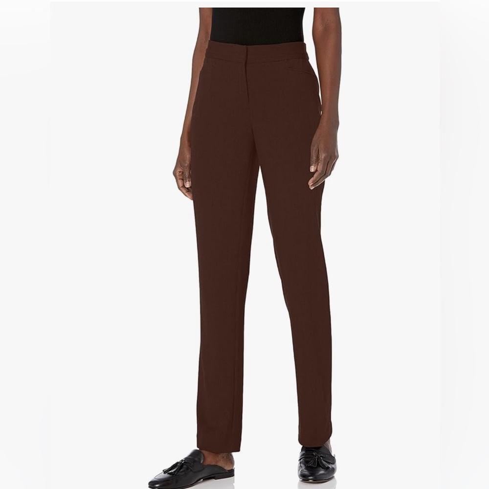 Rafaella Curvy Fit Navy Pants 10P Petite Straight Leg Zip Hook Stretch NWT
